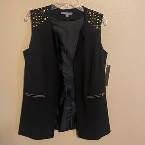 NWT NY Collection vest with gold details.  Size M